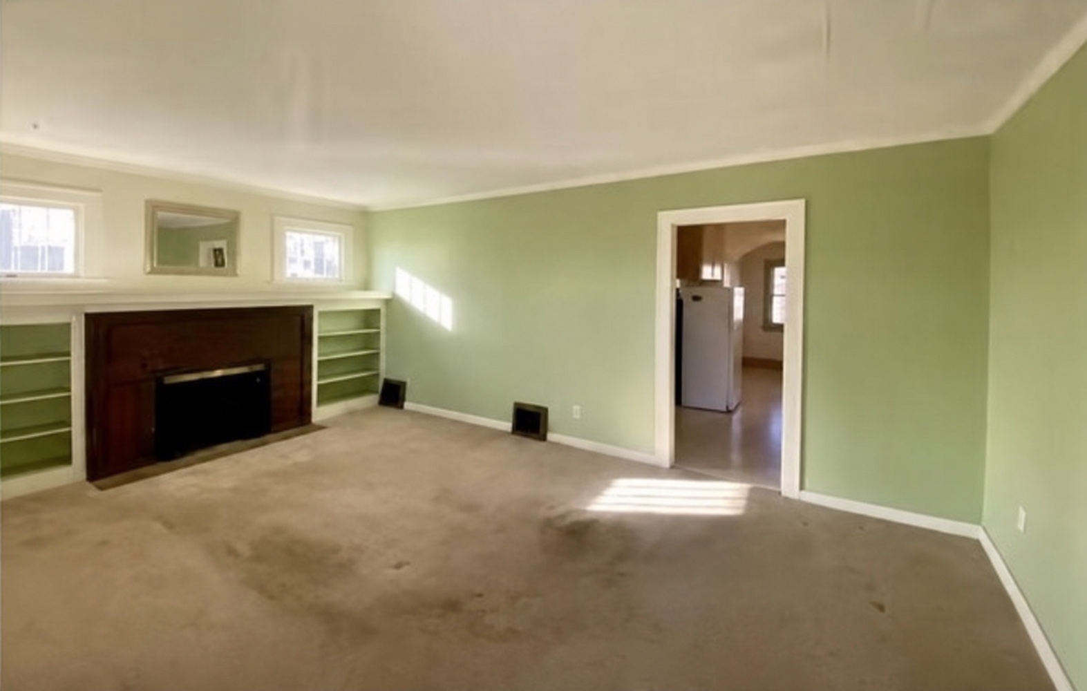 Finished living room in the duplex rental refresh