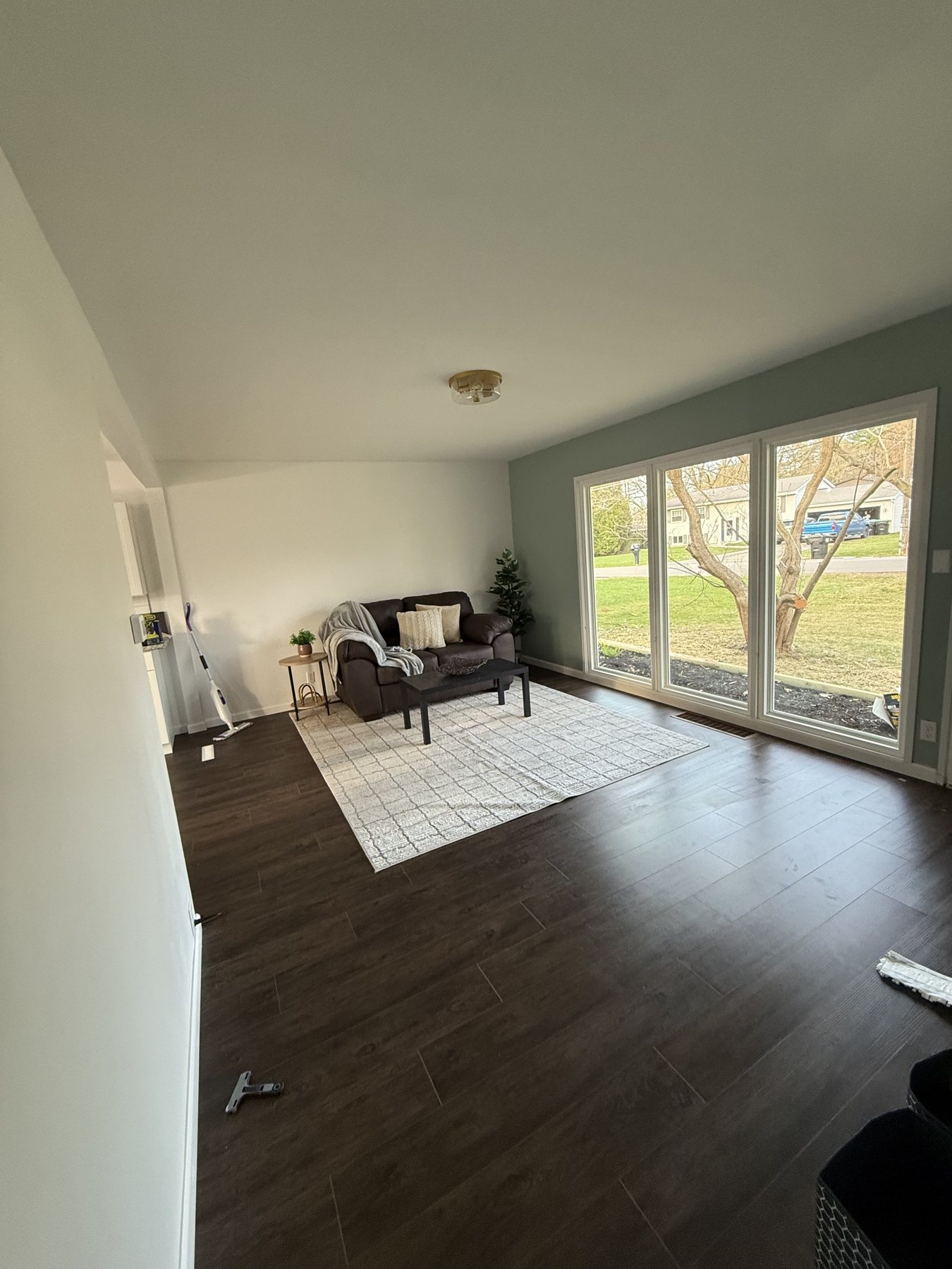 Staged living room after the rental home refresh